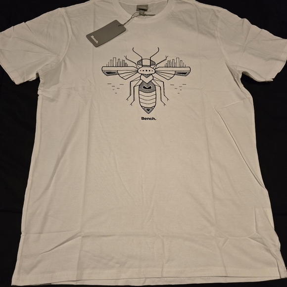 Bench Men's 2 Piece Bundle Short Sleeve Shirts NWT Orange & White Size Medium - Picture 8 of 13